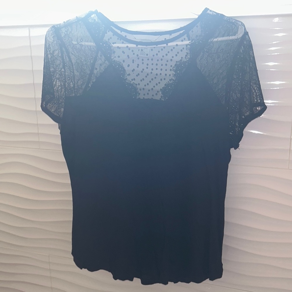 H&M black lace top - size Medium
